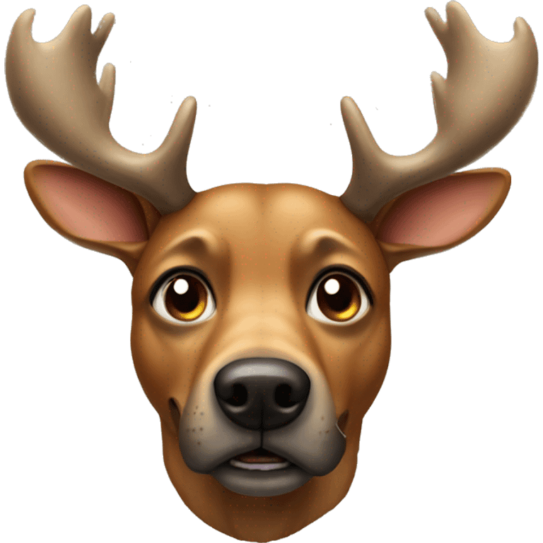 Dog with a moose's head emoji