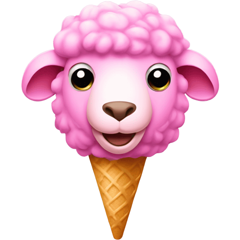 A pink sheep with a ice cream emoji