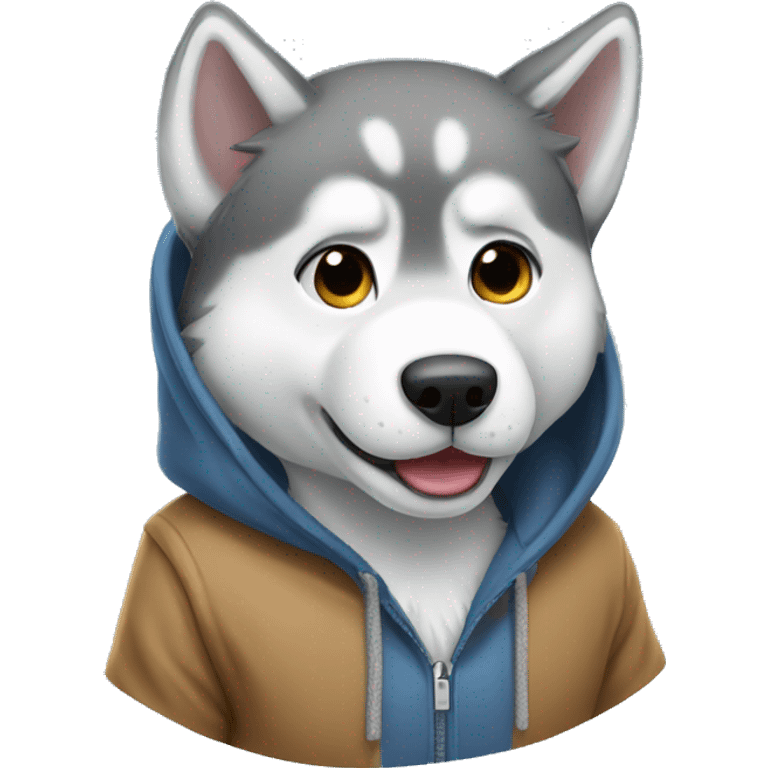 husky wearing hoodie  emoji