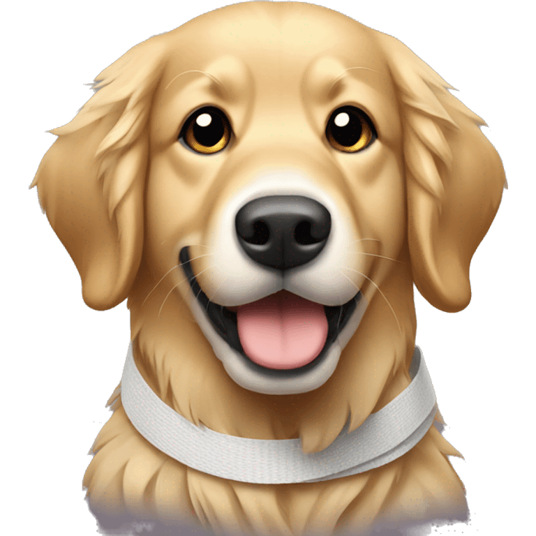 Bandaged golden retriever emoji