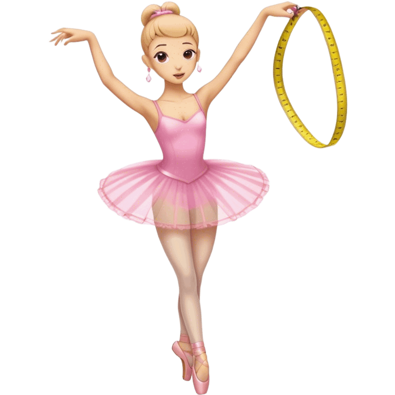 really skinny ballerina dancing with a measuring tape emoji