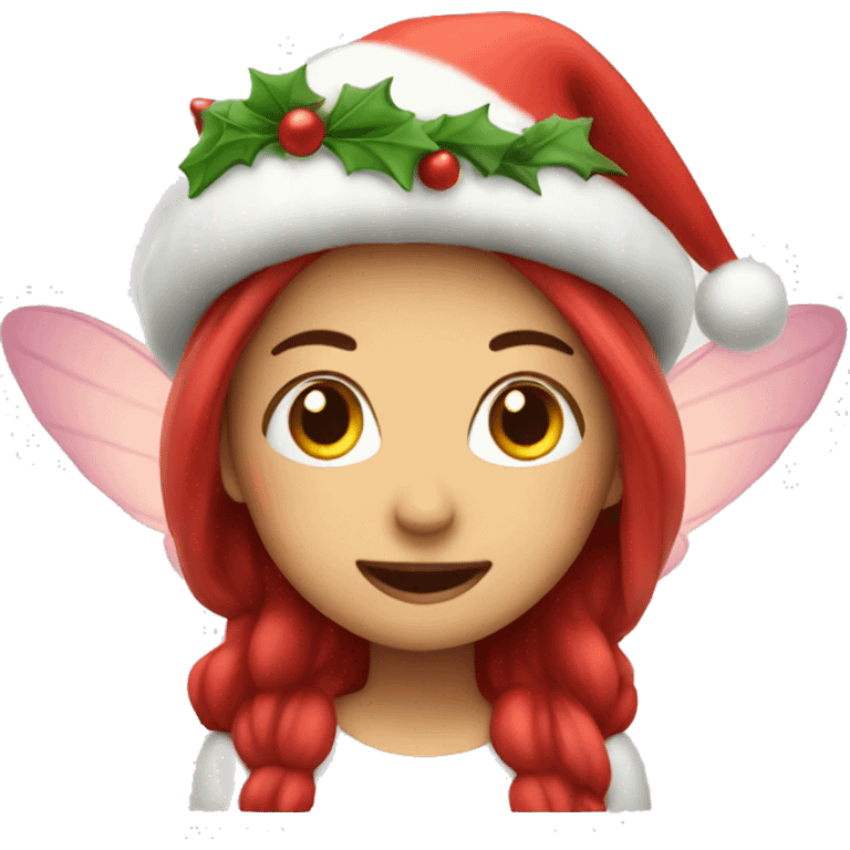 Fairy with Christmas hat emoji