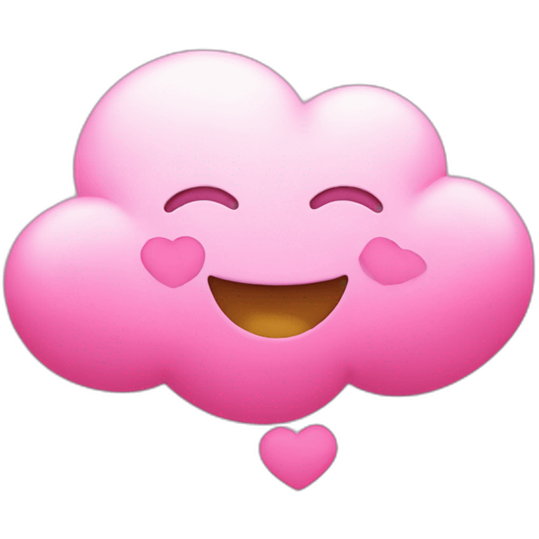 Pink cloud with hearts and happy face emoji