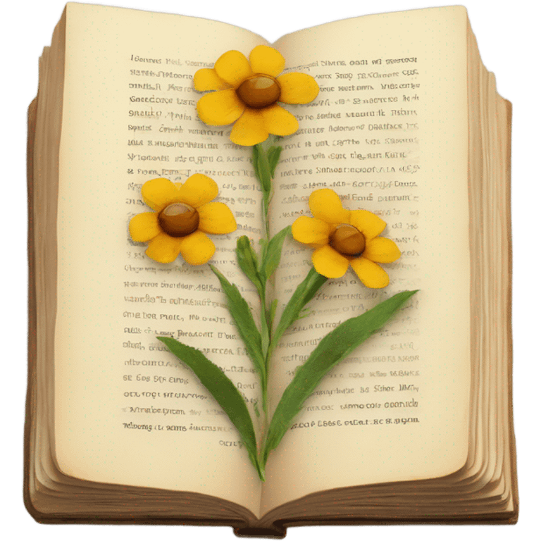 book with some pressed flowers on the pages realistic flowers pressing emoji