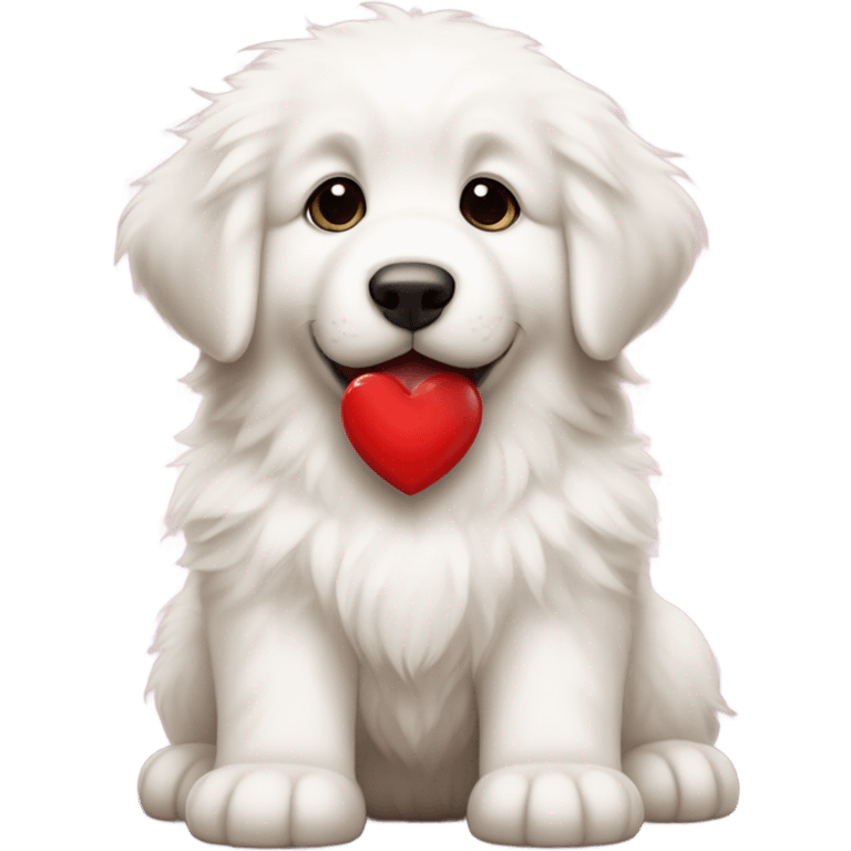 Great Pyrenees valentines puppy emoji