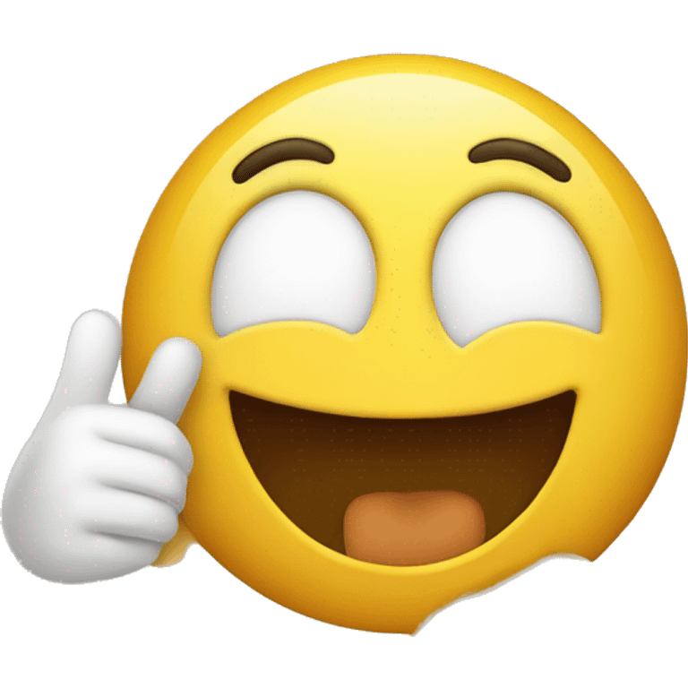 smiling emoji with thumbs up in it's nose emoji