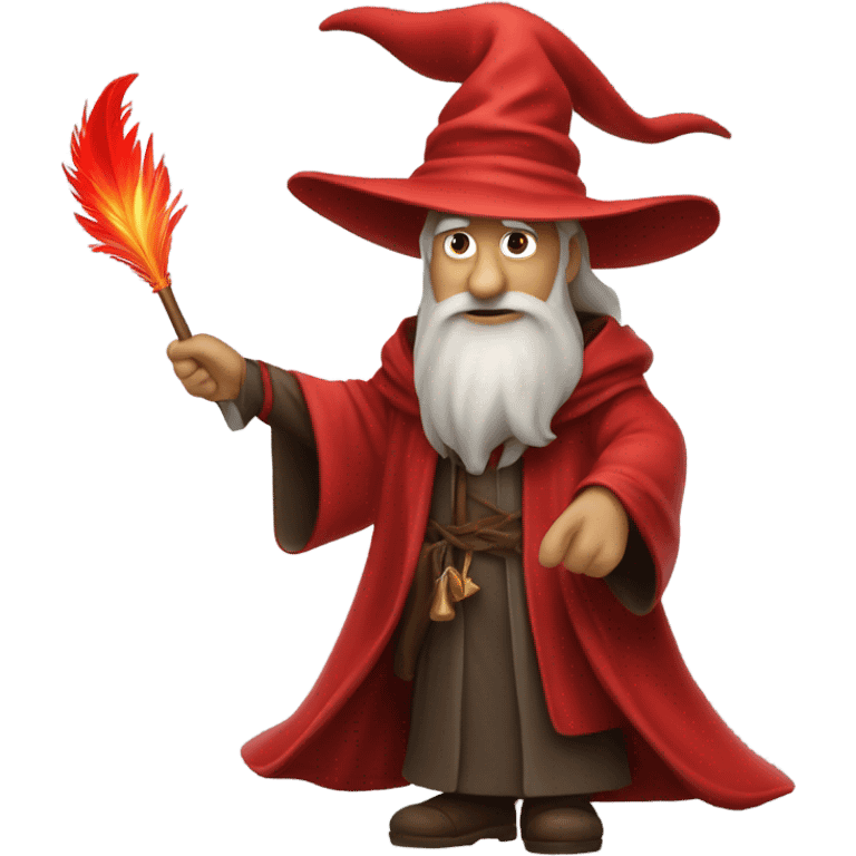 wizard holding a red feather emoji