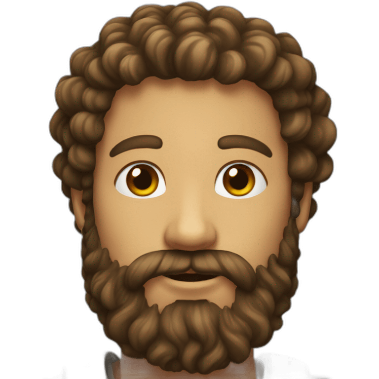 Curly-man-long-beard emoji