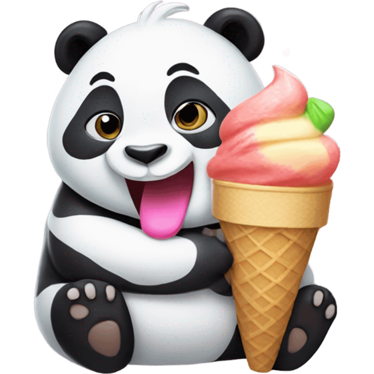 Panda eating ice cream emoji