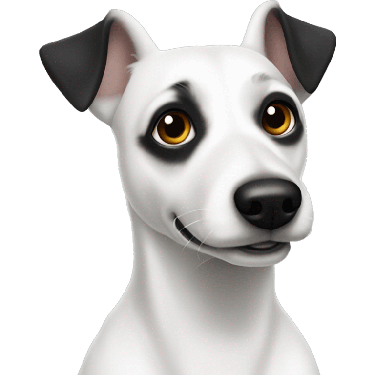 White jack russel with black ears emoji