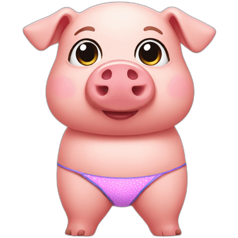 Pig wearing bikini emoji