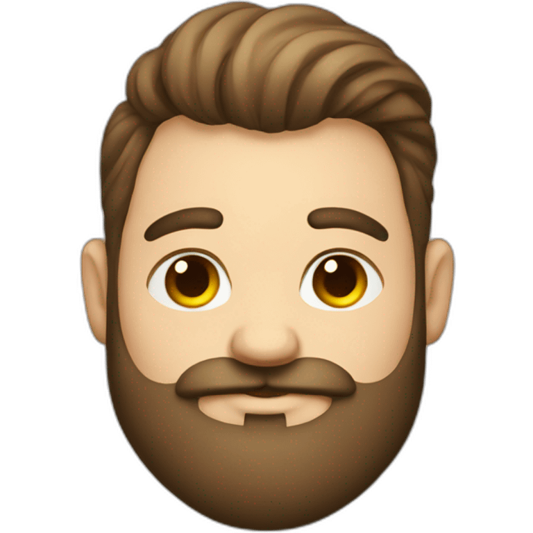 Gay guy with big beard and chubby face emoji