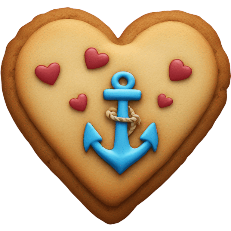 cookie heart with anchor emoji