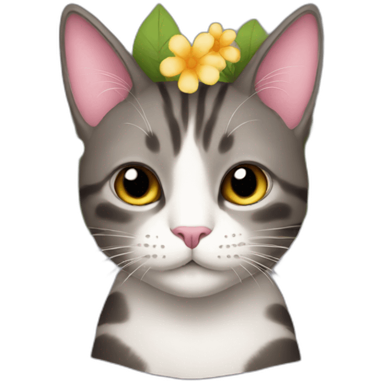 cat with flowers emoji