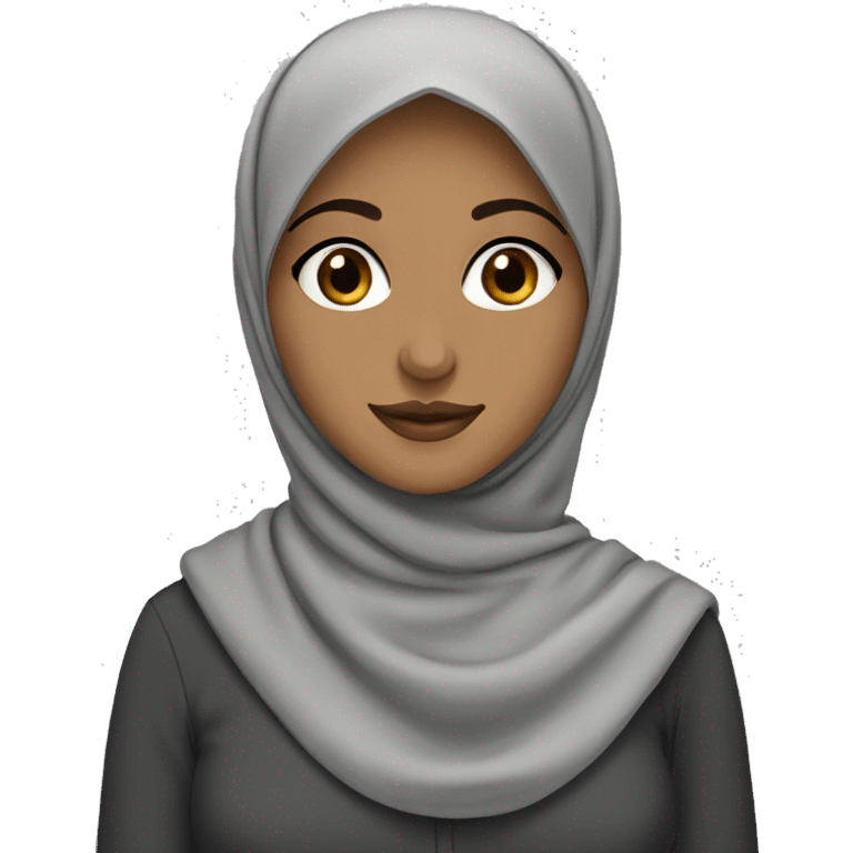 hijabi girl with brown eye and grey hijab emoji