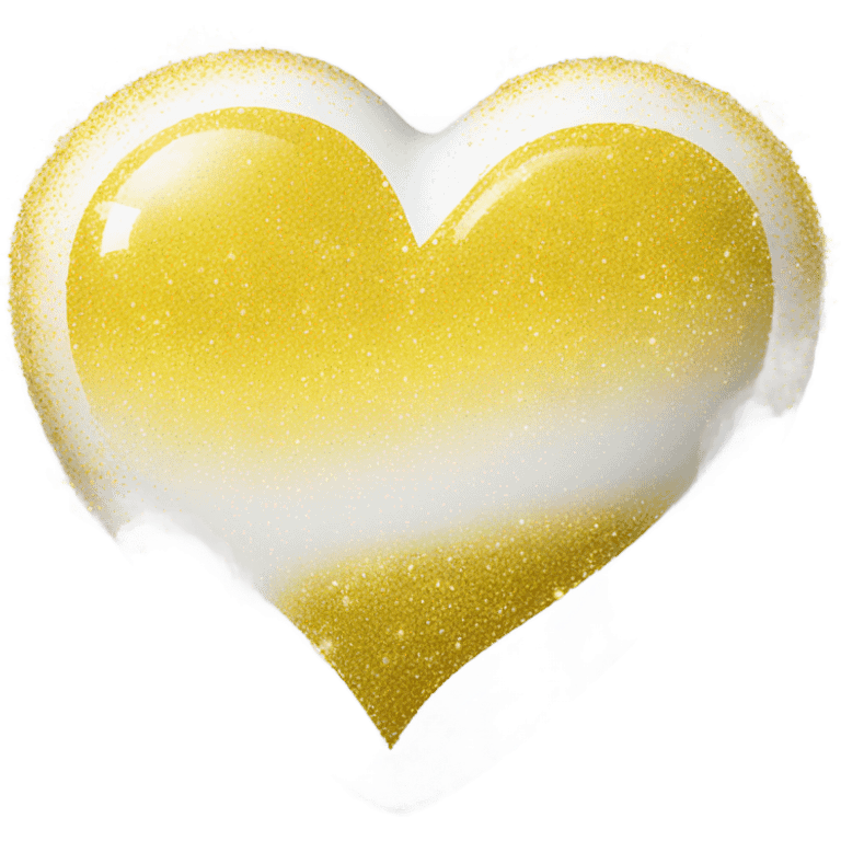 White heart with yellow glitter emoji