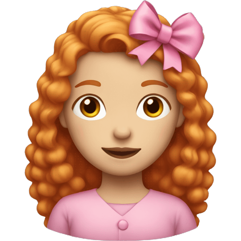 ginger woman with emoji pink bow emoji