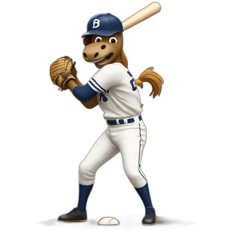 A horse playing baseball  emoji