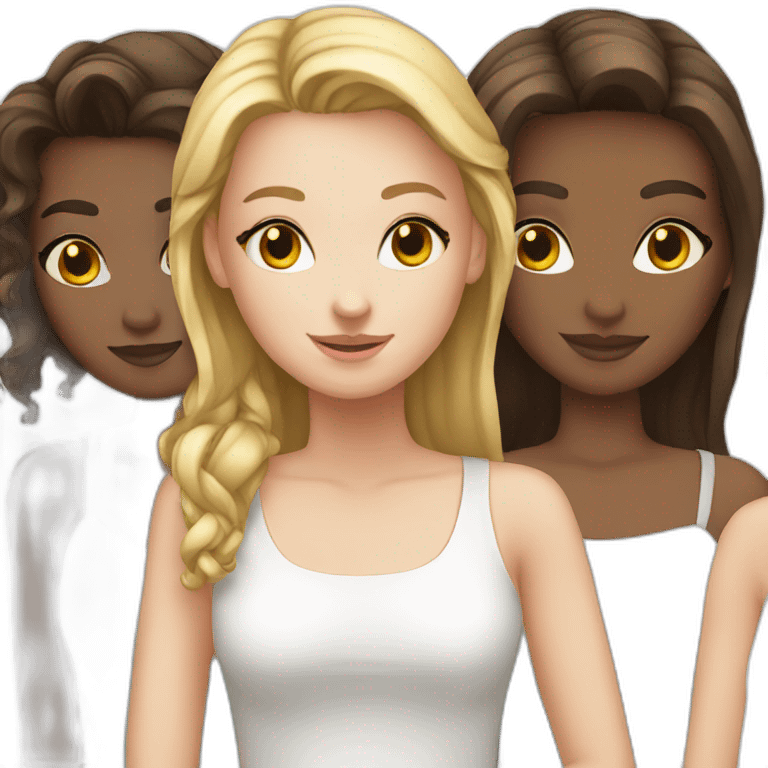 friendgroup of 4 white girls emoji