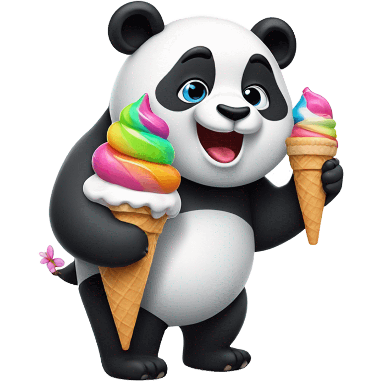 Panda eating ice cream emoji