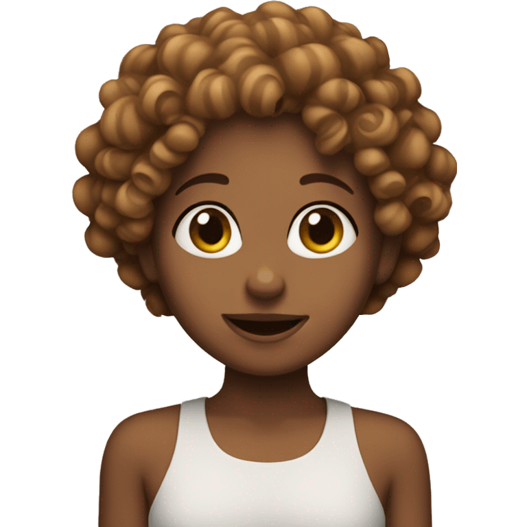 curly girl animated emoji