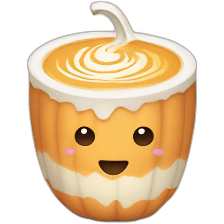 Cute latte coloured pumpkin emoji