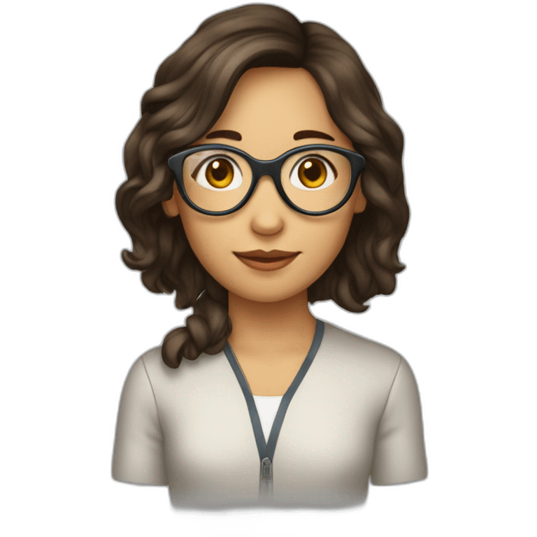 Fille-brune-lunette emoji