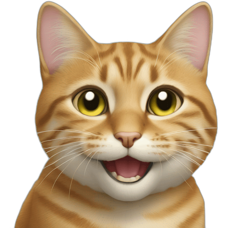 un chat qui cache son zizi en étant gêner mais en rigolant tout de même (sourire) emoji