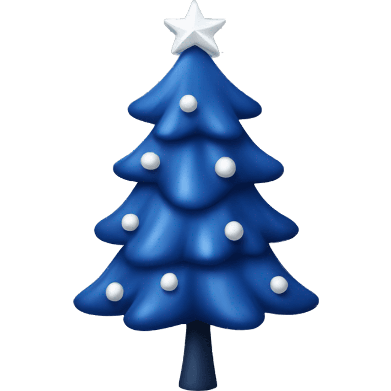 dark blue christmas tree with white bow emoji