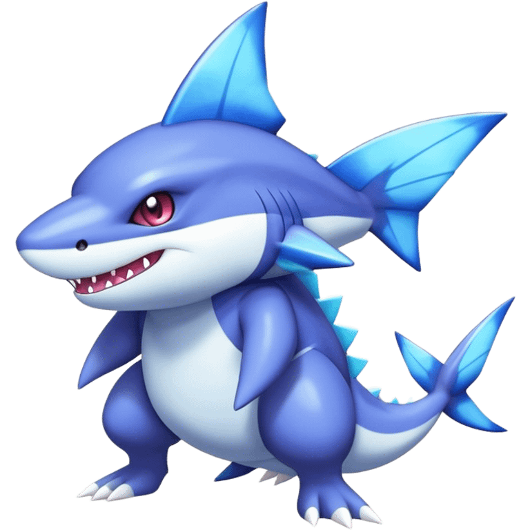 Shiny Dark Sharpedo-Haunter-Nidorino-fusion-hybrid full body emoji