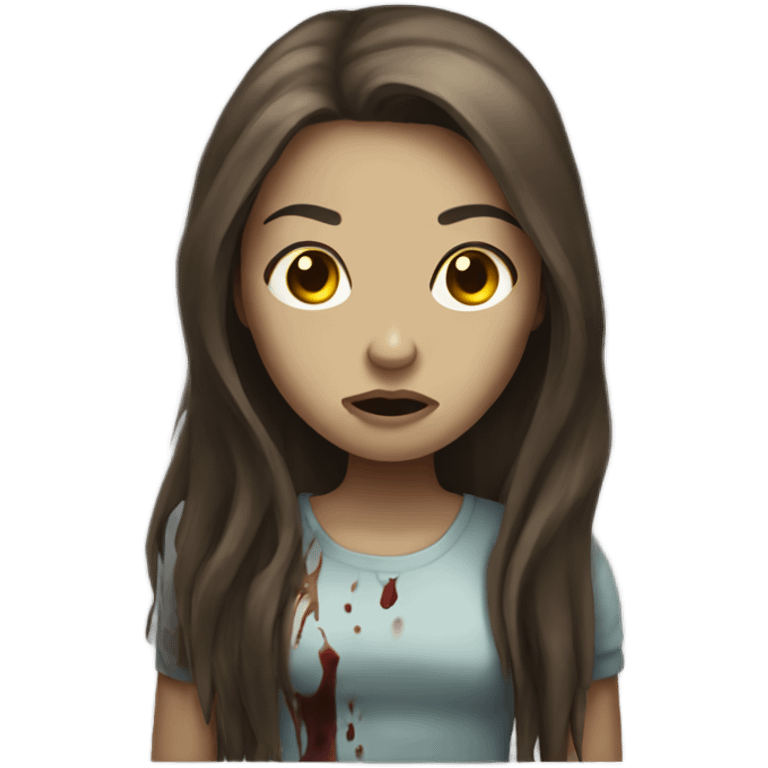 zombie girl with long brown hair emoji