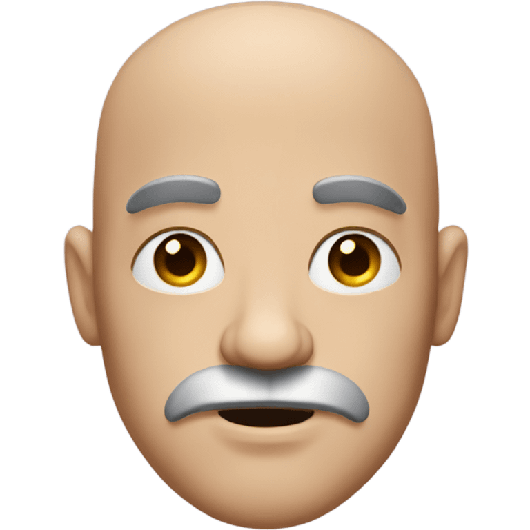 bald man with intense eyes and big mustache emoji