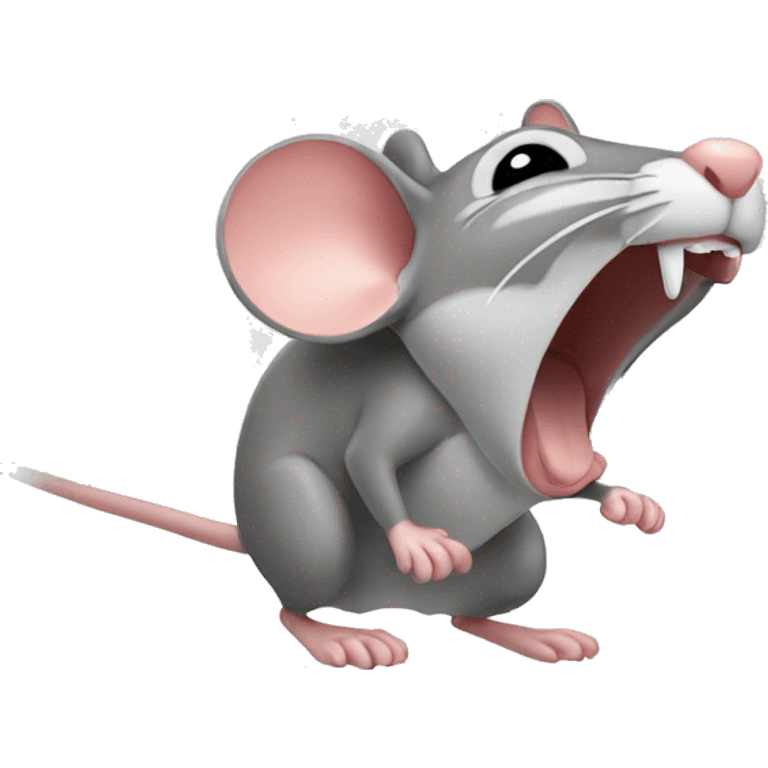 Mouse screaming side view emoji