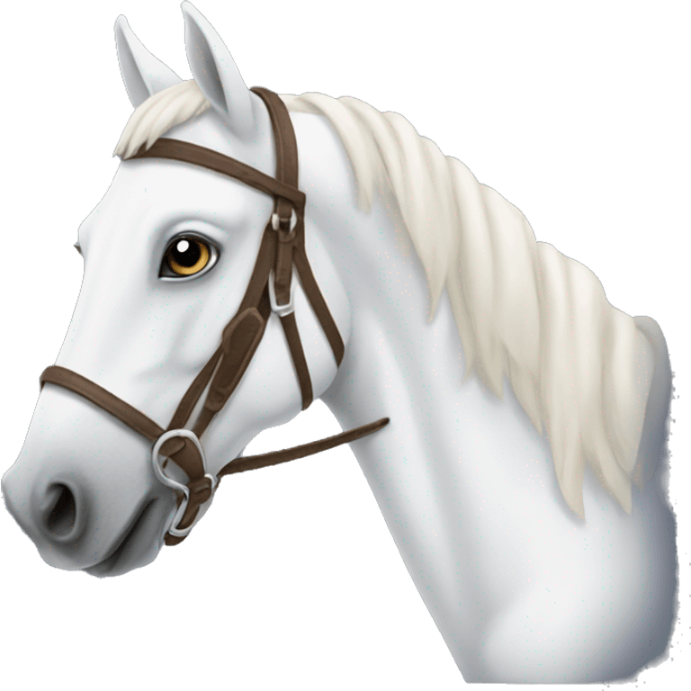 A white horse with a saddle emoji