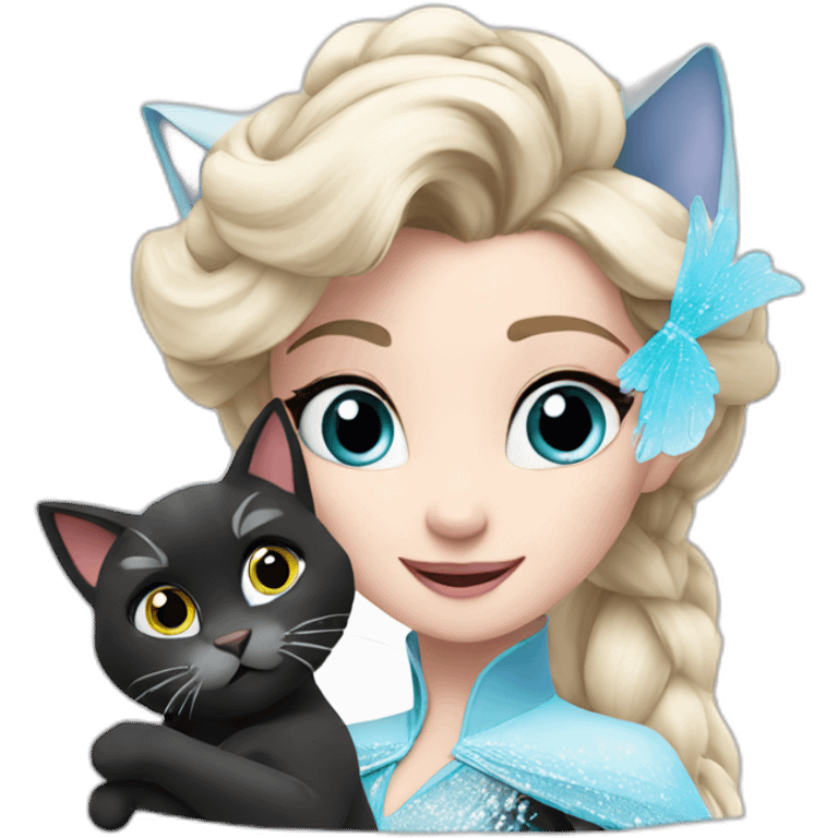 Elsa has a cat emoji