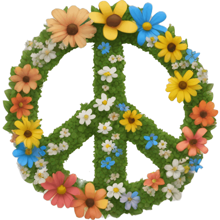 Peace sign with flowers emoji