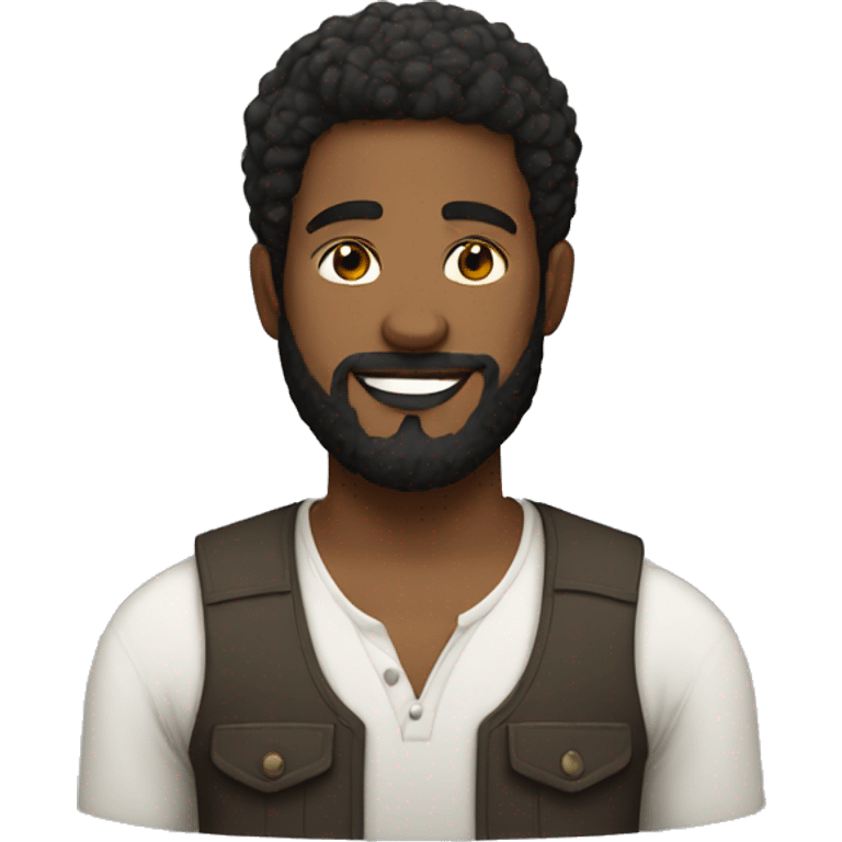 young styled black man with beard and shirt emoji