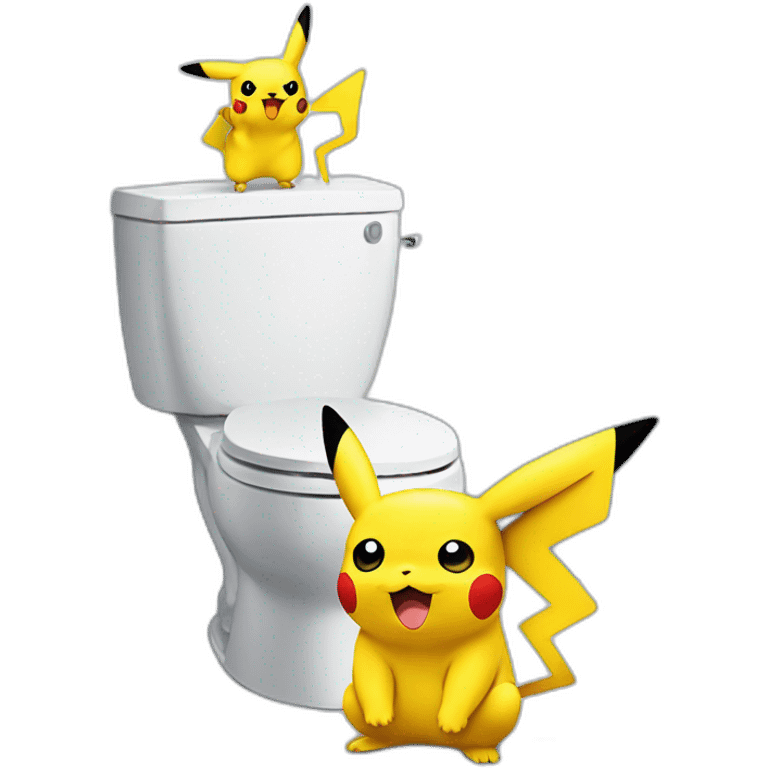 Pikachu on the toilet emoji