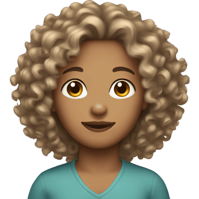 Curly hair light skin  emoji