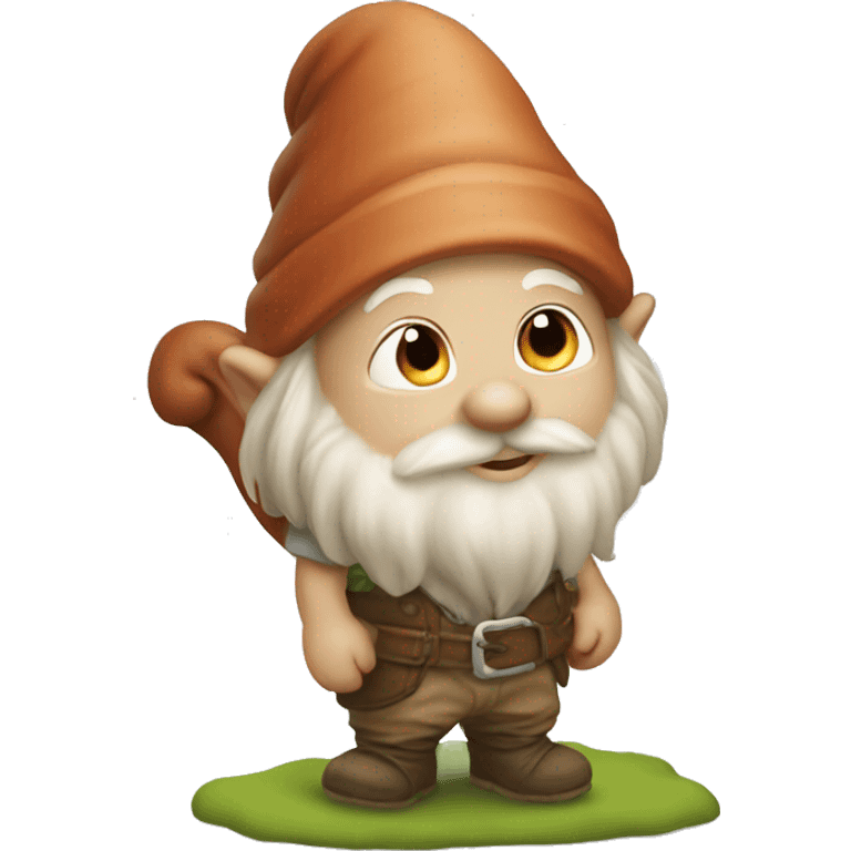 cute gnome with a squirrel tail emoji