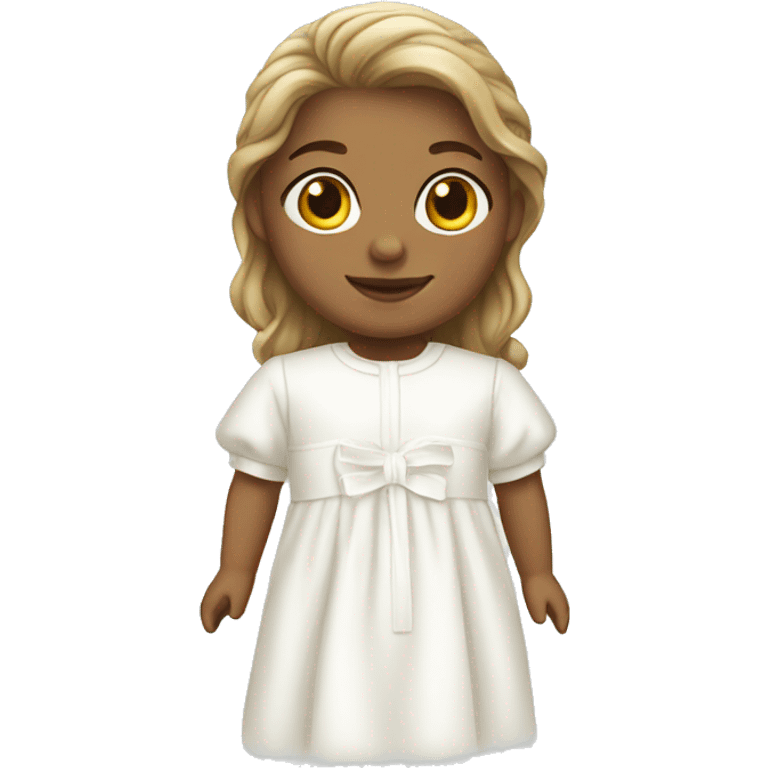 Girl in white baptism clothes emoji