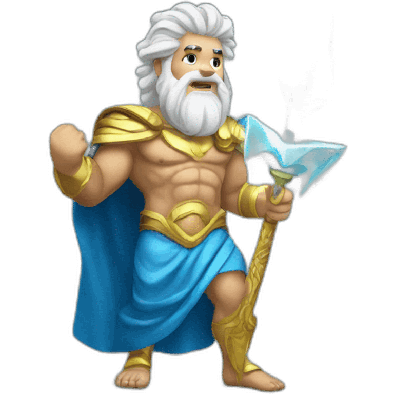 zeus, king of the gods holding a lighting bolt emoji