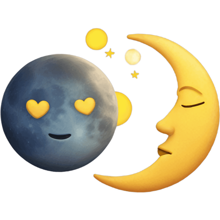 moon and sun with heart emoji