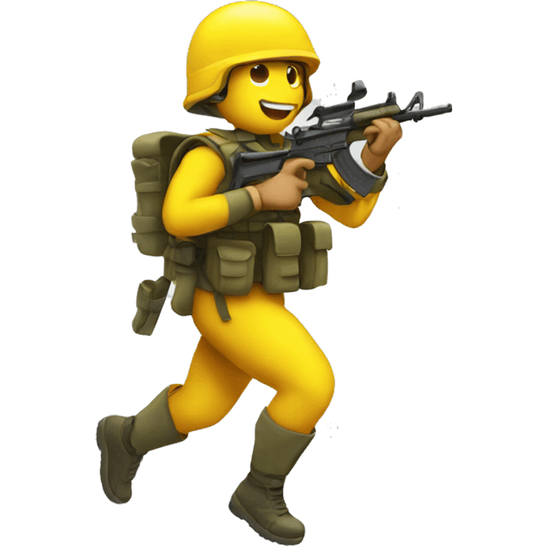 emoji yellow solider running emoji