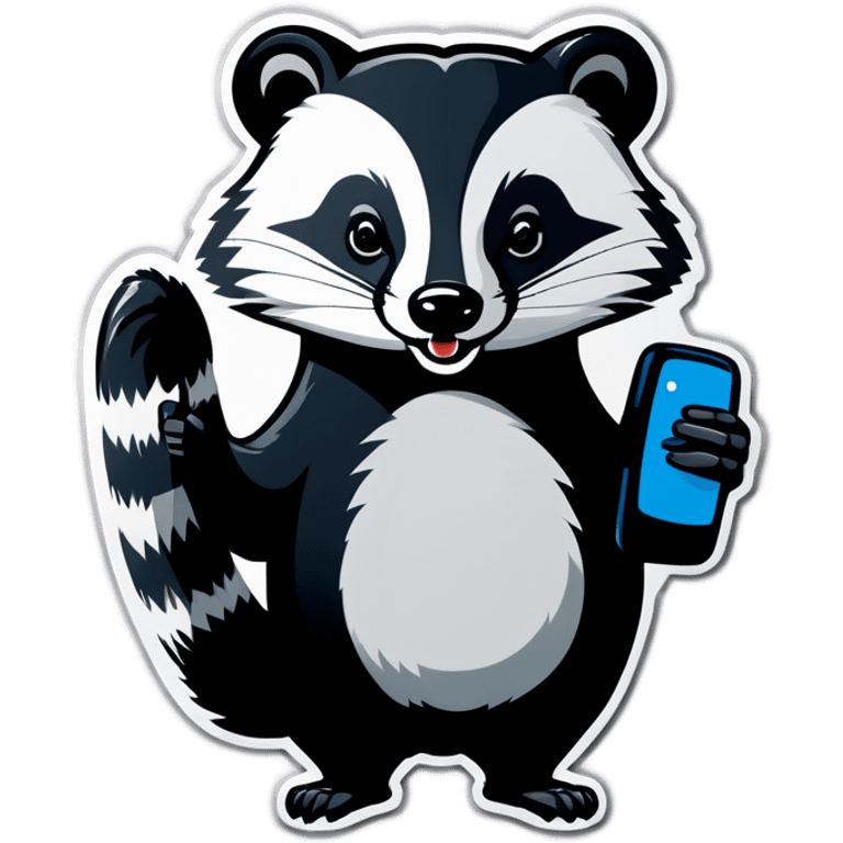 badger with corded phone emoji