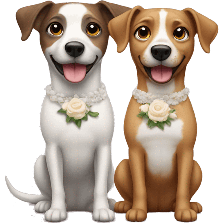 Two dogs getting married emoji