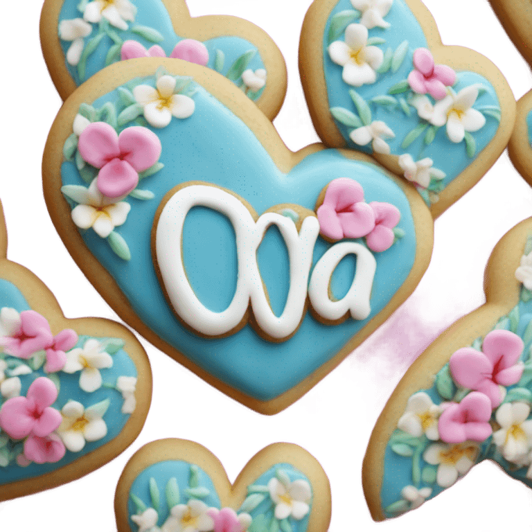 Cookie heart with ohana emoji