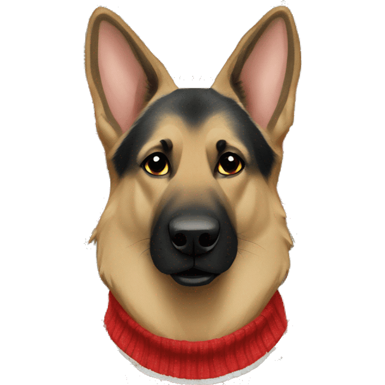 german shepherd wearing a christmas sweater  emoji