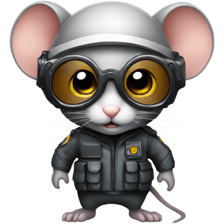 Mouse wearing spy gear emoji