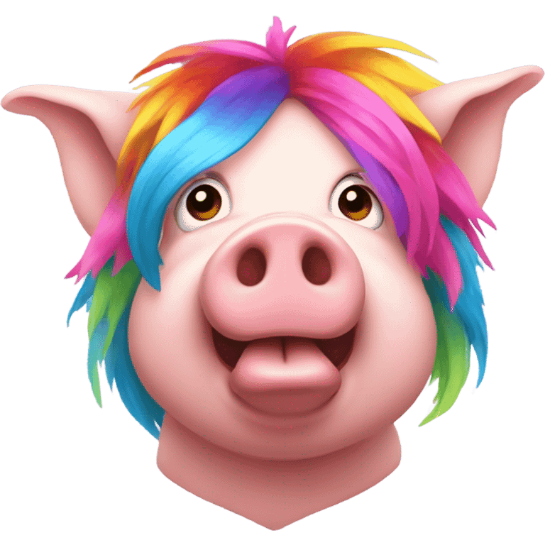 Pig in a wig emoji